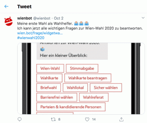 WienBot-Nachricht auf Twitter