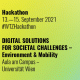 Sujet der Veranstaltung mit Aufschrift "Hackathon - 13. bis 15. September 2021"