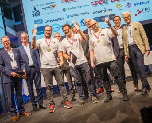 Siegerehrung mit 3 Gewinnern der Austria Cyber Security Challenge