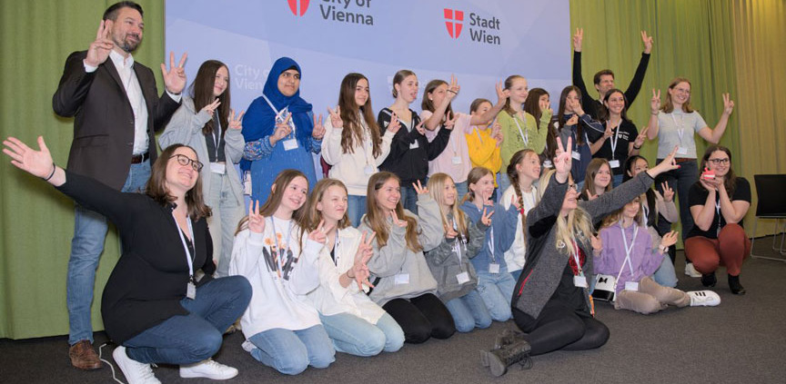 Teilnehmerinnen des Wiener Töchtertags bei Wien Digital