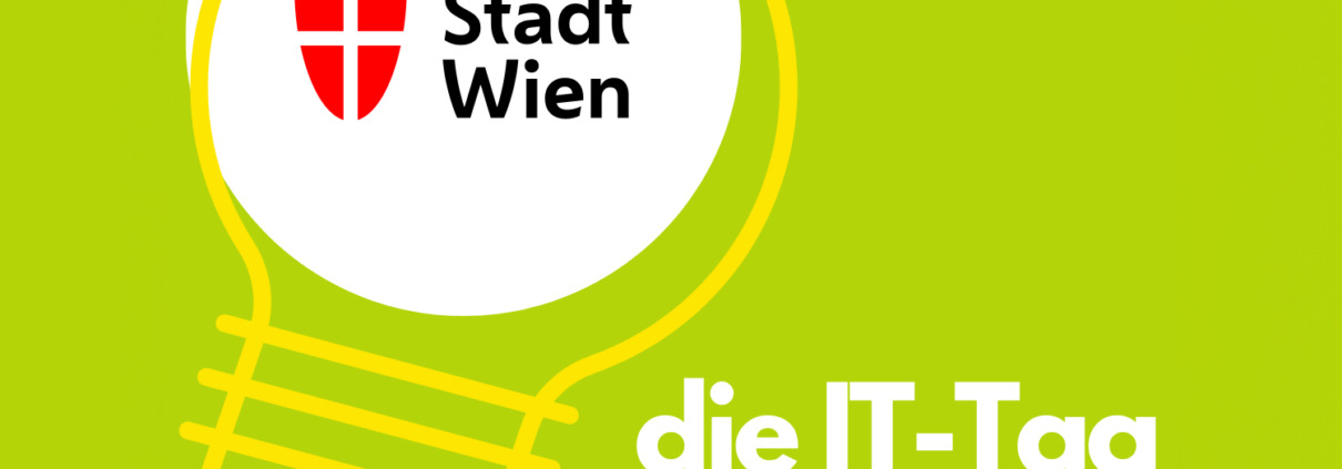 Logo, Glühbirne mit Schriftzug "die IT-Tag - Stadt Wien"