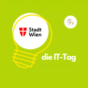 Logo, Glühbirne mit Schriftzug "die IT-Tag - Stadt Wien"