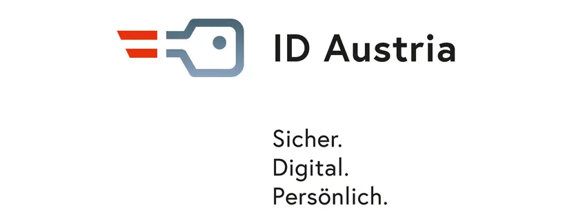 Logo ID Austria mit Schriftzug "Sicher. Digital. Persönlich."