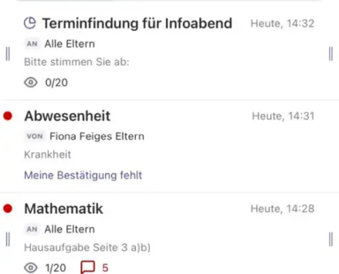 Screenshot der App Wiener Bildungspost