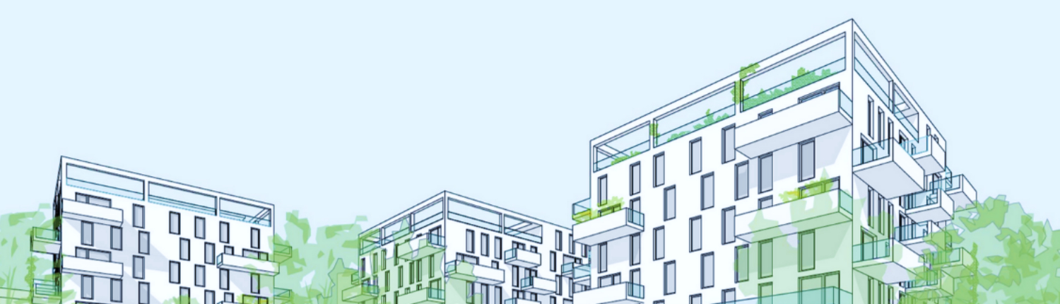 Gezeichnete Häuser-Silhouette