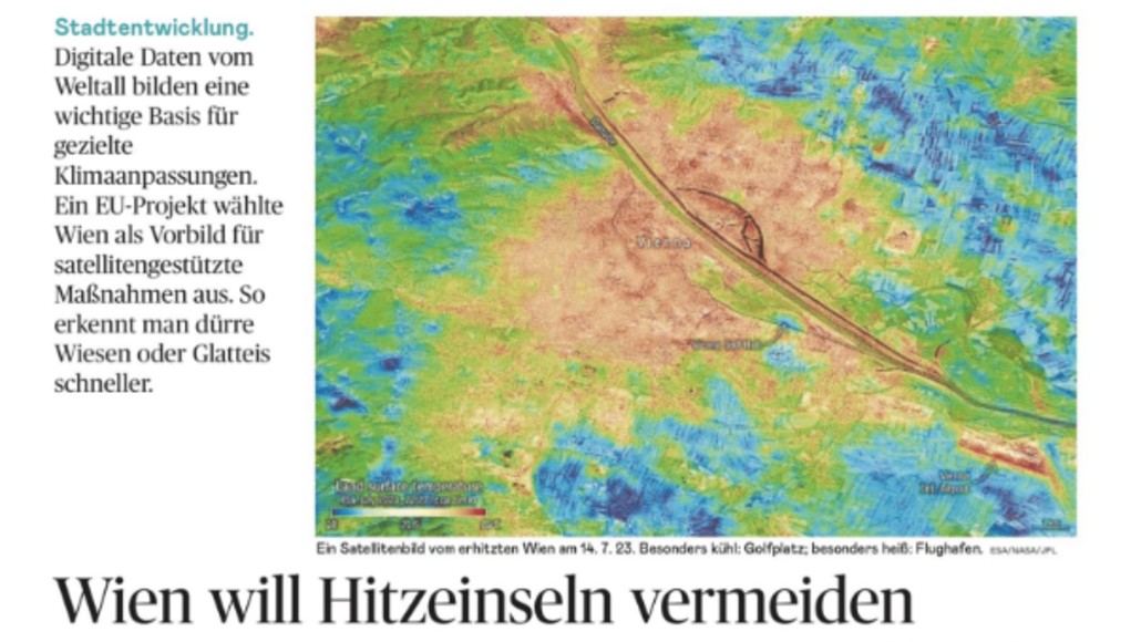 Die Tageszeitung "Die Presse" berichtet über ADUCAT © ESA - NASA - JPL Zeitungsblatt